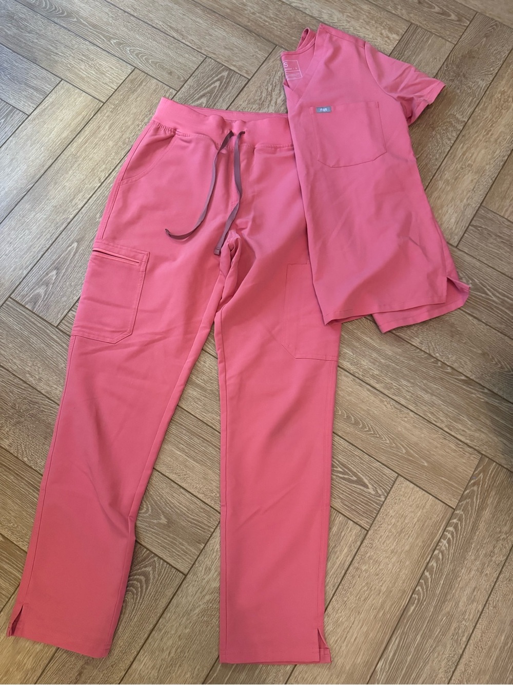 Figs Coral Pink Scrub Pants